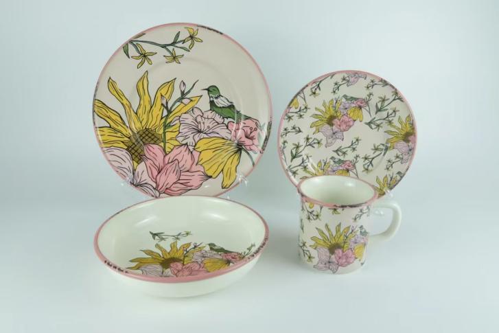 Dishwasher Luxuria Pattern Ceramic Dish Set: Deferendo Poeticam Naturae Tabulam