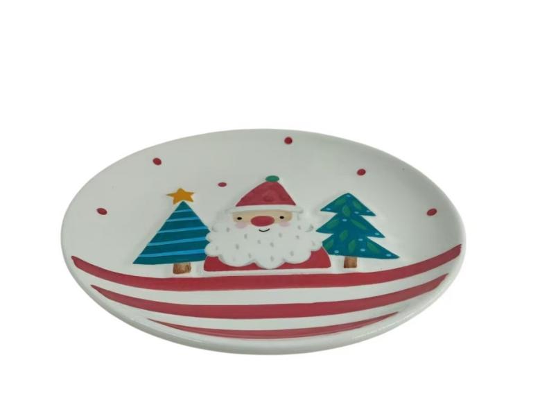 Christmas-Themed Ceramic Dish Plates: Deferens festivum atmosphaeram ad mensam tuam