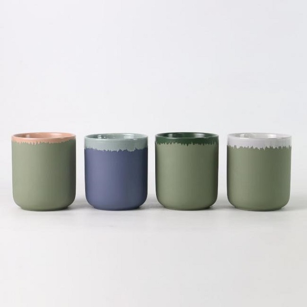 Ceramic Candle Holder cum Naturali Colore Finish Series: Excitatio Quotidie Aesthetic Rituale Terrenum Tonis
