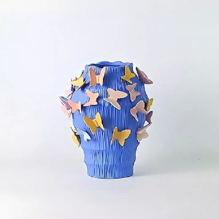 Ceramic vas rhoncus cum saltatione Butterflies