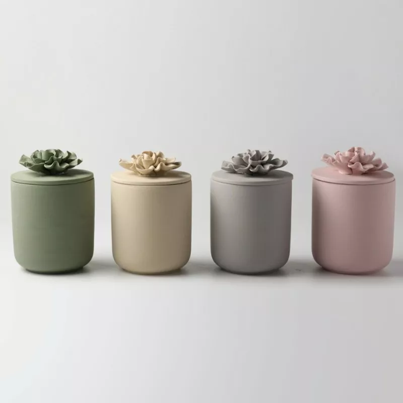 Relevium Petal Ceramic Candle Jar